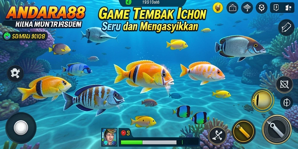 Tampilan gameplay memikat di ANDARA88 saat menembak ikan.