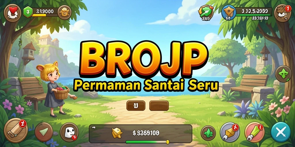 Screenshot menunjukkan aksi seru gameplay BROJP yang penuh warna.