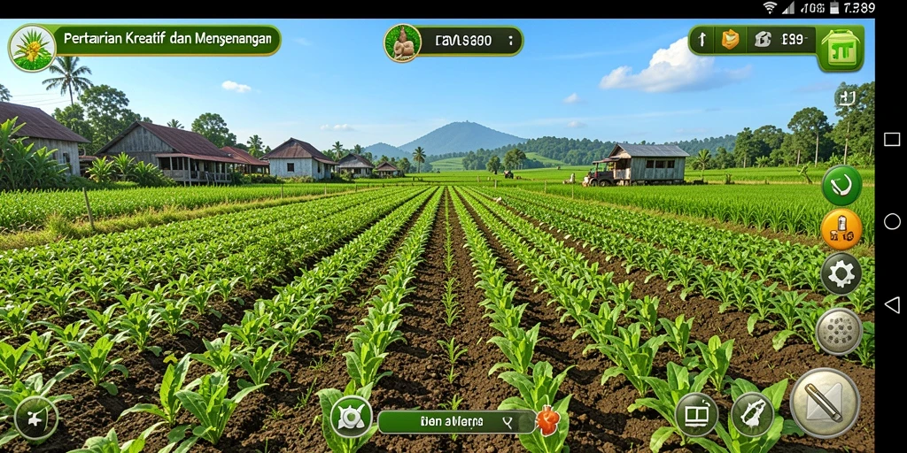 Screenshot gameplay EE789 menunjukkan aktivitas bertani yang seru dan interaktif.
