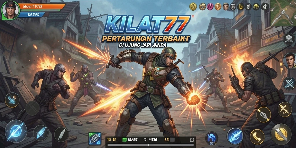 Gameplay seru KILAT77 saat adu jurus di arena pertarungan.