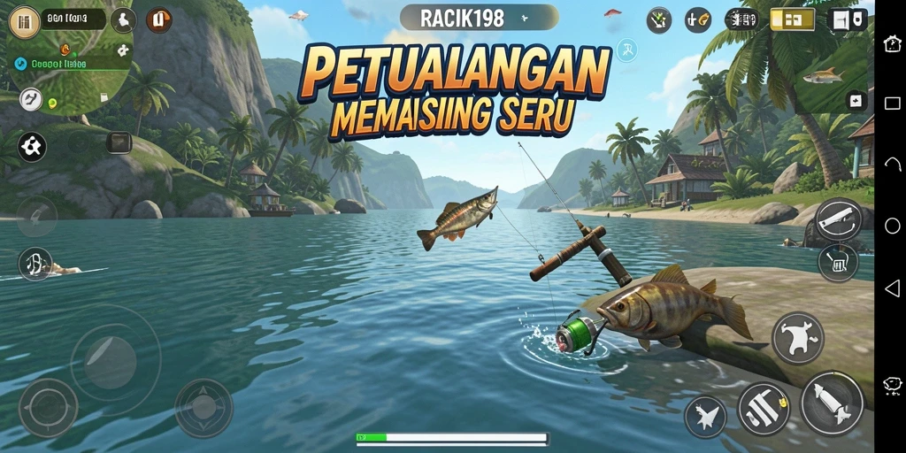 Tampilan gameplay RACIK198 yang menakjubkan saat memancing di laut.