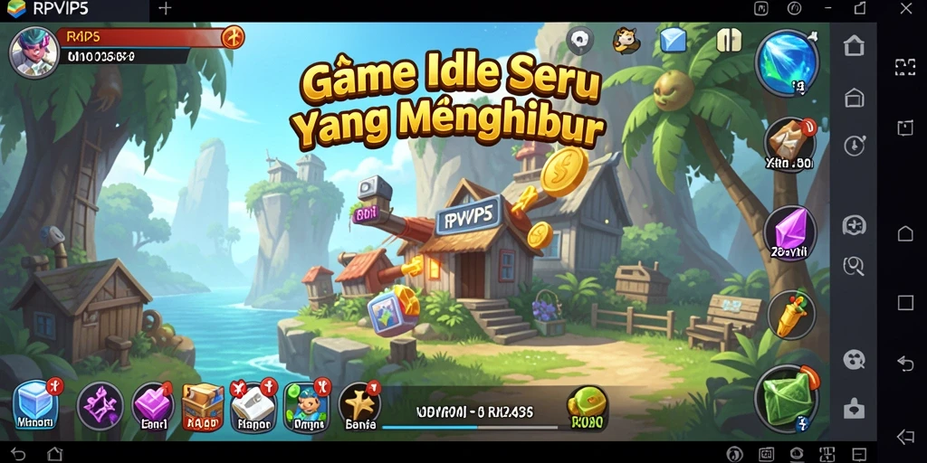 Screenshot RPVIP5 menampilkan gameplay Idle yang seru dan menawan.