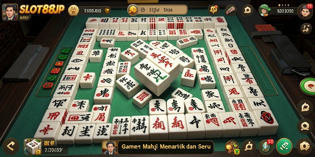 Screenshot gameplay <strong>SLOT88JP</strong> menunjukkan tindakan seru permainan Mahjong.