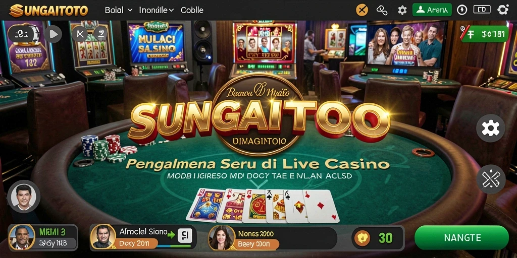 Gameplay seru SUNGAITOTO dengan dealer langsung dan banyak permainan pilihan.