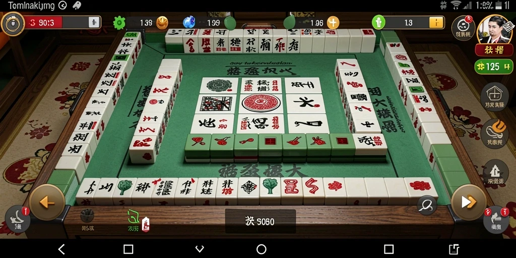 Tampilan gameplay klasik Mahjong yang seru dan menantang.