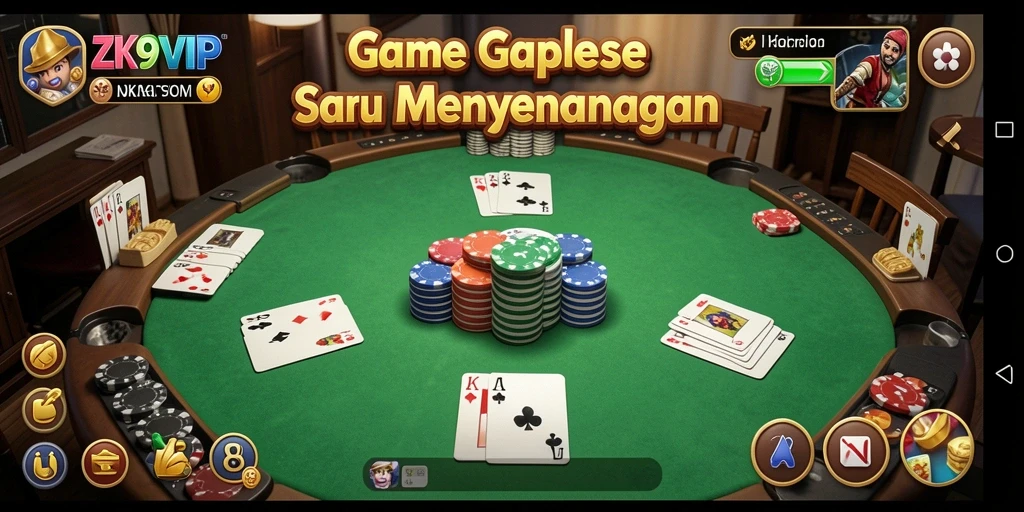 Screenshot gameplay ZK9VIP menampilkan momen seru saat bermain Gaple.